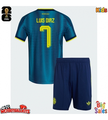 Colombia Luis Diaz #7 Replica Away Stadium Kit for Kids World Cup 2026 Short Sleeve (+ pants)
